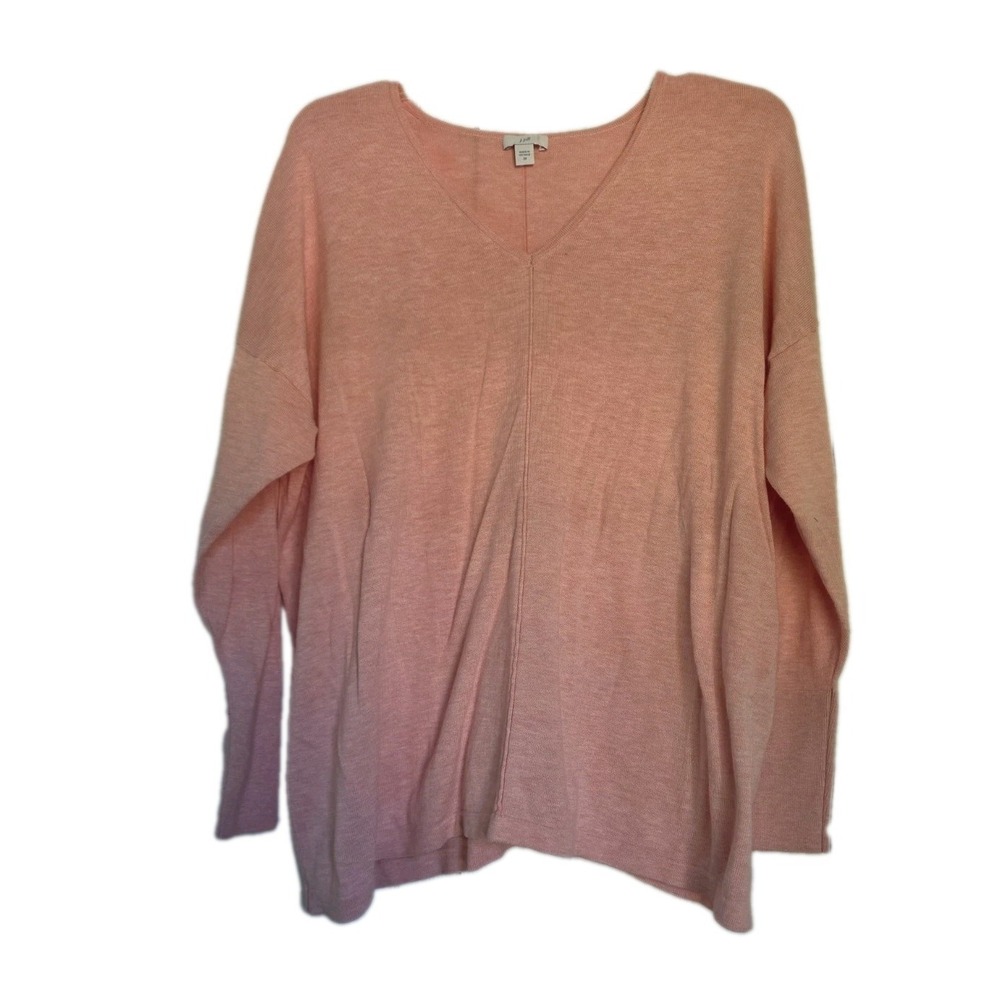 J. Jill Sweater Womens 2X Pink Casual Comfort Preppy V Neck Lightweight